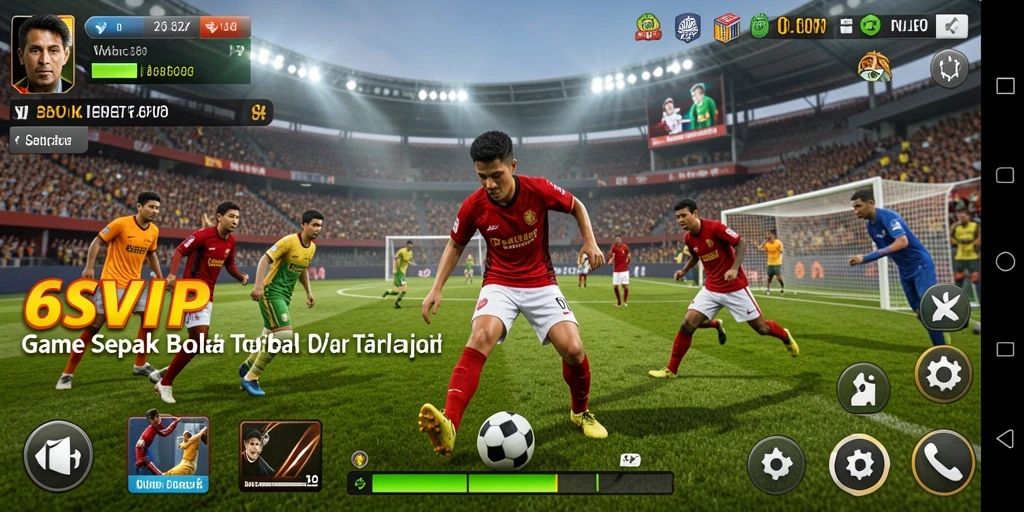 Screenshot gameplay <strong>6SVIP</strong> menunjukkan aksi seru dalam pertandingan sepak bola.