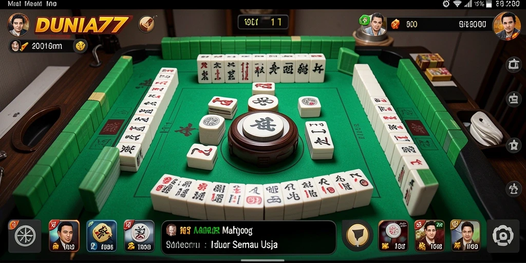 Tampilan gameplay menarik dari DUNIA77 saat bermain Mahjong.
