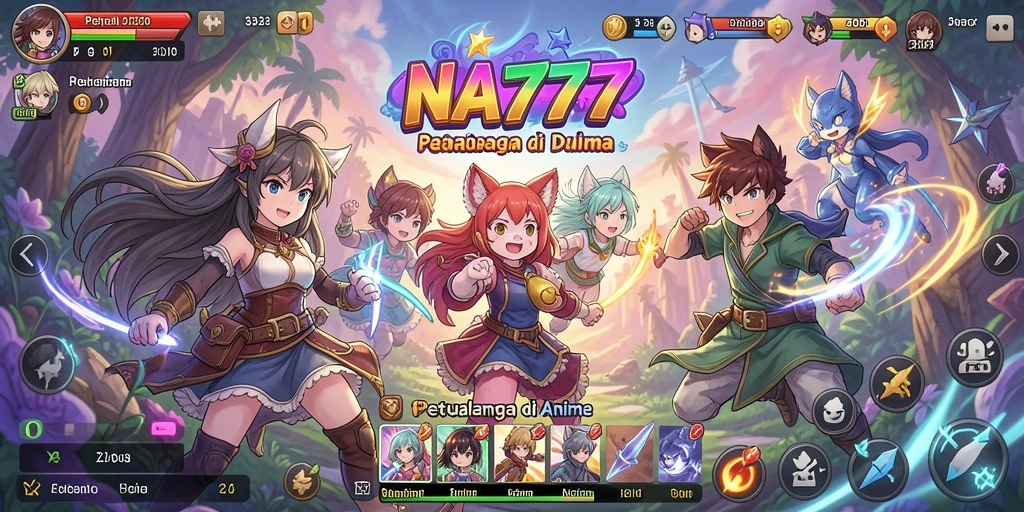 Screenshot NA777 menunjukkan aksi intens karakter anime dalam pertempuran.