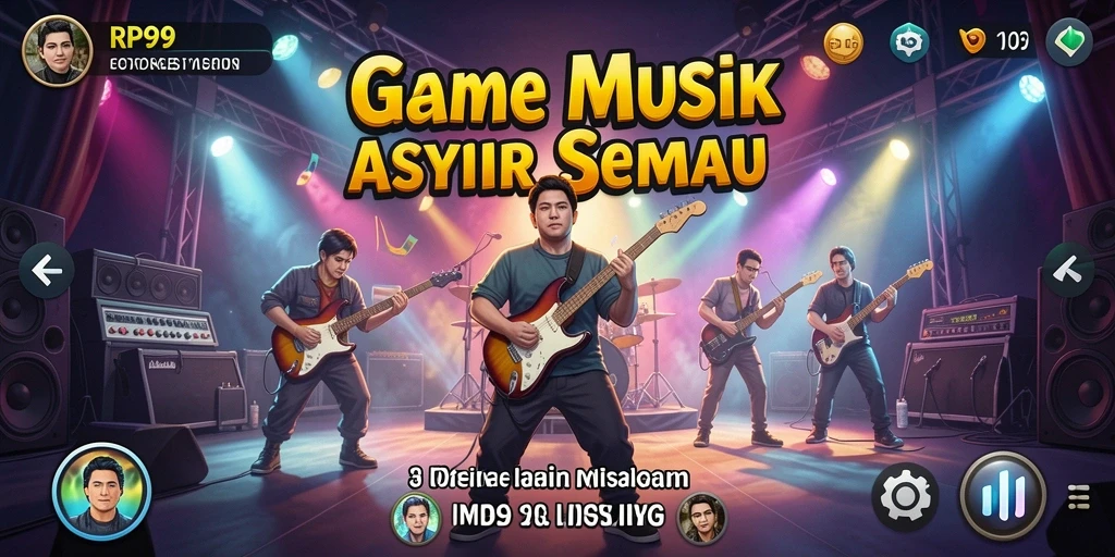 Tampilan menarik gameplay RP99 yang penuh musik dan tantangan.