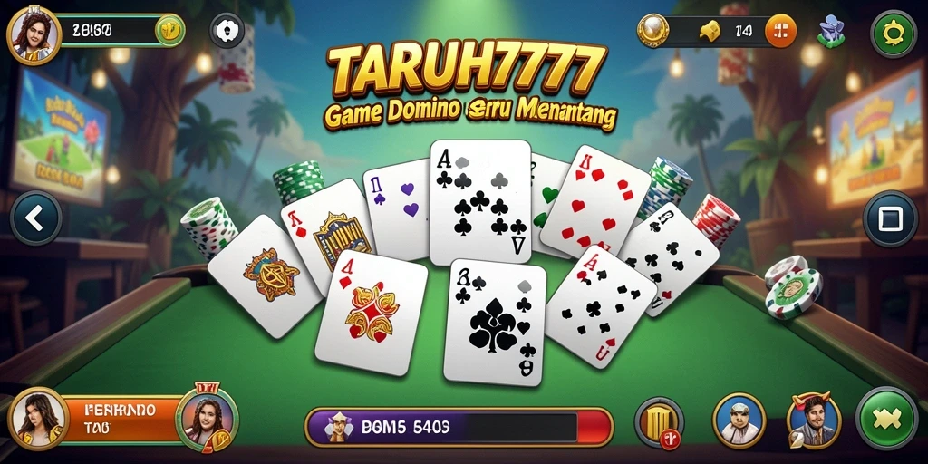 Tampilan gameplay seru TARUH777 dalam permainan Domino.
